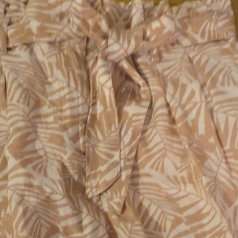 Workshop Republic Clothing Beige Leaf Print Shorts